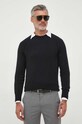 BOSS sweter kaszmirowy okrągły czarny 50500668