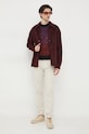 Svetr z vlněné směsi BOSS 50500679 burgundské AW23