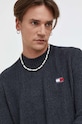 Bavlněný svetr Tommy Jeans černá DM0DM17776