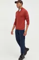 Superdry sweter z domieszką wełny czerwony