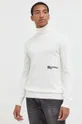 bézs Karl Lagerfeld Jeans gyapjúkeverék pulóver