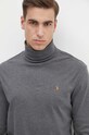 Polo Ralph Lauren maglione in cotone 710760126 grigio AW24