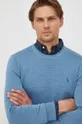 modra Volnen pulover Polo Ralph Lauren