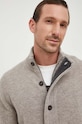 Barbour kardigan wełniany szary MKN0731