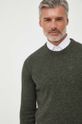 Шерстяной свитер Barbour зелёный MKN0844
