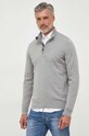 Barbour sweter bawełniany szary MKN1074