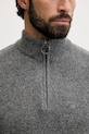 Barbour sweter wełniany MKN1187 szary