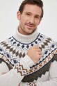 Vlněný svetr Barbour Roose Fair Isle Rollneck šedá MKN1492