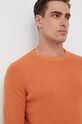 Памучен пуловер Calvin Klein Jeans оранжев J30J323989