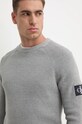 Хлопковый свитер Calvin Klein Jeans серый J30J323989