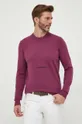 vijolična Bombažen pulover Calvin Klein Jeans