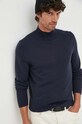 Μάλλινο πουλόβερ Calvin Klein σκούρο μπλε K10K110424