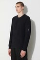 C.P. Company sweter FULL RIB CREW NECK JUMPER czarny 15CMKN077A006608A