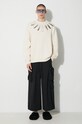 Marcelo Burlon sweter bawełniany Aop Wind Feather CMHE036F23KNI0026F10 beżowy AW23