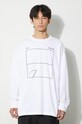 Bavlněné tričko s dlouhým rukávem Undercover Sweatshirt relaxed bílá UC2C4807.2
