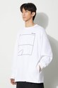 Bavlněné tričko s dlouhým rukávem Undercover Sweatshirt bílá UC2C4807.2