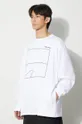 biały Undercover longsleeve bawełniany Sweatshirt