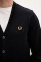 Fred Perry kardigan wełniany K9551.795 granatowy