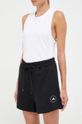 Βαμβακερό σορτσάκι adidas by Stella McCartney Terry Terry βαμβάκι μαύρο IK9093