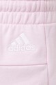 Памучен къс панталон adidas розов IC6877