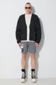 PLEASURES pantaloni scurți din bumbac Singer P23SY011 gri AW23