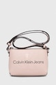 Τσάντα Calvin Klein Jeans απομίμηση λείου δέρματος ροζ K60K610681