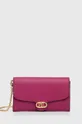 ροζ Δερμάτινη τσάντα ώμου Lauren Ralph Lauren Γυναικεία