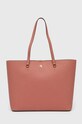 Kožená kabelka Lauren Ralph Lauren usňová koža ružová 431911655