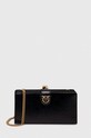 Pinko pochette di pelle pelle fiore nero 101779.A106