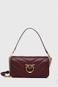 Δερμάτινη τσάντα Pinko απλικέ μπορντό 100068.A136
