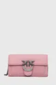 ροζ Δερμάτινη τσάντα ώμου Pinko Γυναικεία