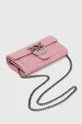 Kožená listová kabelka Pinko ružová