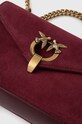 Pinko torebka zamszowa bordowy 101749.A0F6