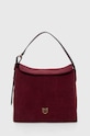 Pinko geanta de mana din piele intoarsa uni burgundia 101705.A0F6