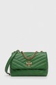 Δερμάτινη τσάντα Tory Burch λείο δέρμα πράσινο 90452.301