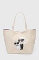 Karl Lagerfeld geanta de bumbac incape in A4 bej 235W3987