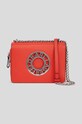 Δερμάτινη τσάντα Karl Lagerfeld απλικέ κόκκινο 230W3032