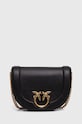 Δερμάτινη τσάντα Pinko λείο δέρμα μαύρο 101510.A0QO