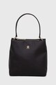 Τσάντα Tommy Hilfiger λείο δέρμα μαύρο AW0AW15878