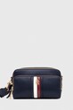 Τσάντα Tommy Hilfiger απομίμηση λείου δέρματος σκούρο μπλε AW0AW15880