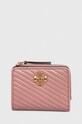Usnjena denarnica Tory Burch Zrnato usnje roza 155894.651