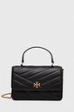 Δερμάτινη τσάντα Tory Burch λείο δέρμα μαύρο 152356.001