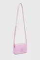 Δερμάτινη τσάντα DKNY ροζ