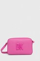 Шкіряна сумочка Dkny аплікація рожевий R33EKY31