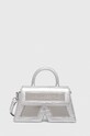 Δερμάτινη τσάντα Karl Lagerfeld απλικέ ασημί 236W3187