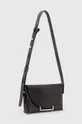 Usnjena torbica AllSaints Francine črna
