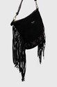Pepe Jeans geanta de mana din piele intoarsa negru PL031464.999
