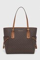 Torba MICHAEL Michael Kors imitacija zrnate kože smeđa 30T8GV6T4B