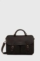 Barbour torba Wax Leather Briefcase skóra zamszowa zielony UBA0004
