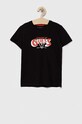 Guess t-shirt bawełniany dziecięcy nadruk czarny L3YI20.K8HM4.9BYX